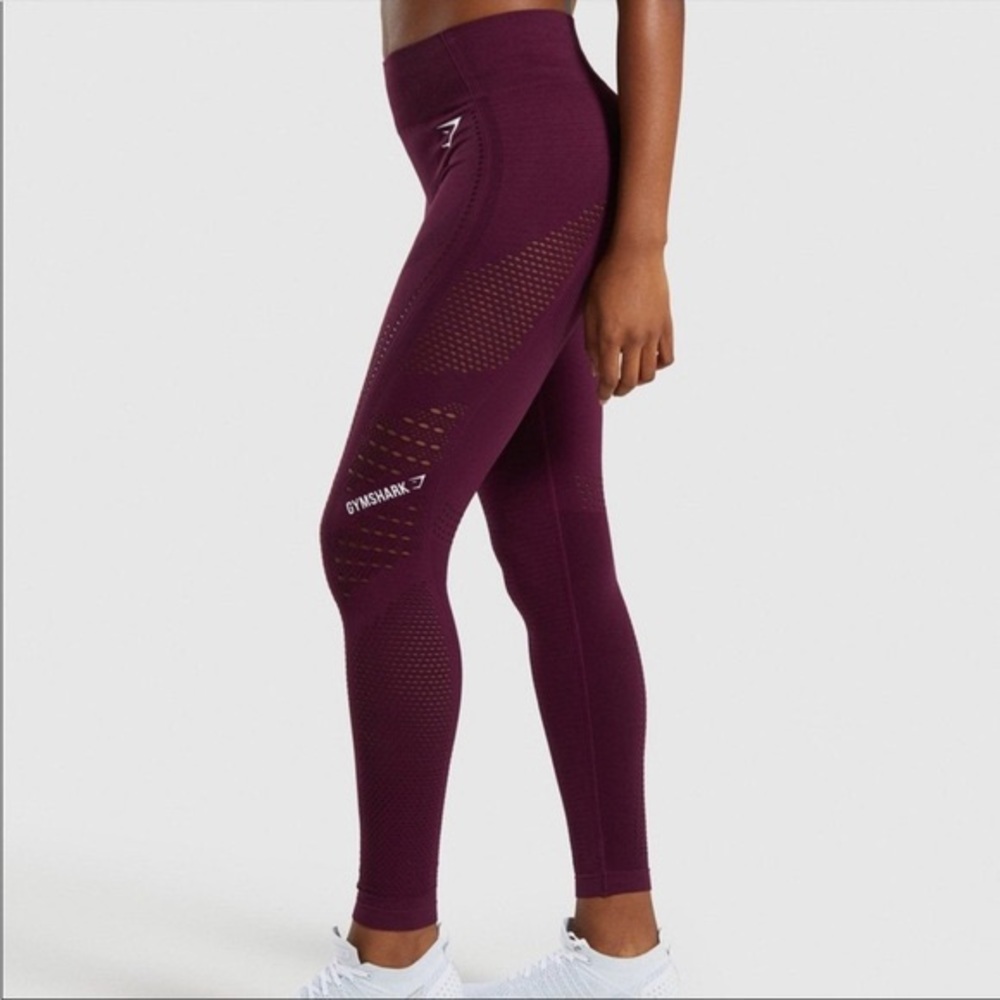 GymShark Flawless knit cutout leggings in ruby